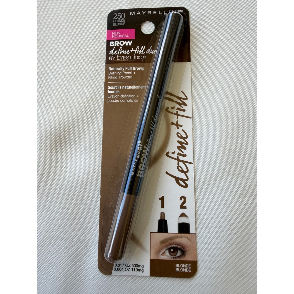 Maybelline Eyestudio Brow Define + Fill Duo Pencil Powder 250 Blonde NEW